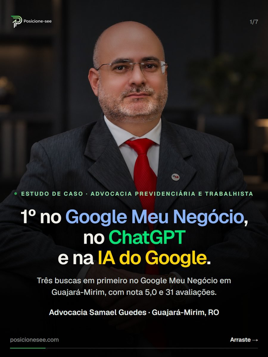Advocacia Samael Guedes, Guajará-Mirim/RO: 1º no Google Meu Negócio, no ChatGPT e na IA do Google